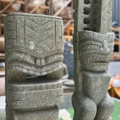 The detailed carving on our Incan-themed statues showcases the texture of the natural greenstone. Each line and pattern is carefully etched by hand, making every piece unique.