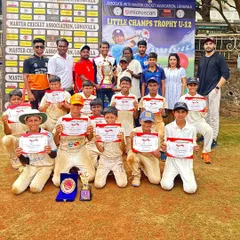 Our little champs from the U-12 team with their certificates and trophy. It is so important to give young players a taste of competitive cricket early on.
