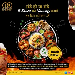 Sunday ho ya Monday, my non-veg meals make every day special. This platter shows a glimpse of the variety I offer, from rich curries and biryani to flavorful tikkas.