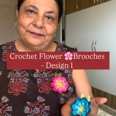 These crochet flower brooches are perfect for pinning a saree pallu or adding a pop of color to a simple white shirt. They come with a golden pin and can be customized.