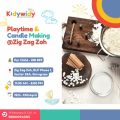 Get creative with a playtime and candle making workshop at Zig Zag Zoh in Gurugram. I find these hands-on activities that let kids create something beautiful to take home.