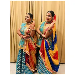 Dressed in beautiful Rajasthani folk costumes for a performance. We provide professional folk artists to bring authentic cultural flair to your events.