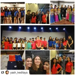 A collage celebrating the 4th edition of "I Will Dance". It shows the diversity of our show, with students in various costumes for Bollywood, hip-hop, and contemporary pieces, plus all the happy faces backstage.