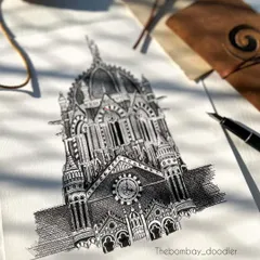 The final details of the CST sketch, a tribute to the soul of Mumbai. The architecture of this city is a constant source of inspiration for my work.
