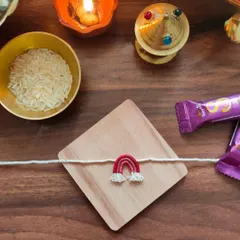 This adorable rainbow rakhi is part of my 2024 collection. It's a sweet and colourful way to celebrate your bond, priced at 99 rupees.