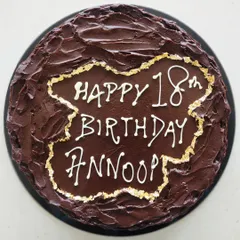 An 18th birthday is a huge milestone. I made this dark chocolate ganache cake with rustic frosting and gold leaf accents to mark the special occasion for Annoop.