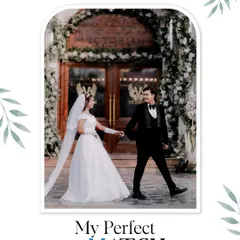 A beautiful collage from a Christian wedding, showing the couple outside the church, perfectly capturing the "My Perfect Match" theme.