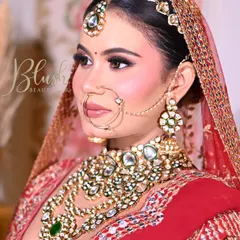 This side profile of a student's work highlights the flawless contouring and blush application. I teach how to sculpt the face for a defined yet natural look.