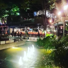 The fountains and ambient lighting at our brewpub create a relaxed and scenic environment for an evening out. It's a perfect blend of nature and nightlife.