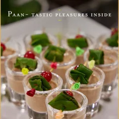 A classic reimagined with finesse. Our Paan shots offer the traditional flavours of betel leaf in a creamy, liquid form, served in a shot glass for a perfect, refreshing end to a meal.