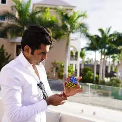 A moment of levitation with the Rubik's Cube. It's about defying expectations and finding the magic in everyday objects.