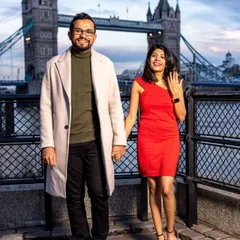 My network is truly global, connecting distinguished Indian professionals and families across continents. This happy couple, pictured here in London, is a wonderful example of how I facilitate matches for NRIs seeking a partner who understands both their global ambitions and Indian roots.