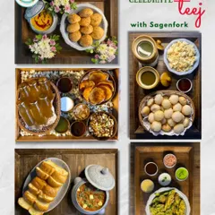 A closer look at the variety in my Teej and Rakhi festive platters. You can see everything from buttery Pav Bhaji and mini Golgappe kits to sweet treats, all designed to be shared and enjoyed with loved ones.