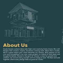 This image explains my 'About Us'. At Studio Goodu, ideas take flight. We are a space where your vision becomes our mission, and we nurture every concept until it's ready to soar.