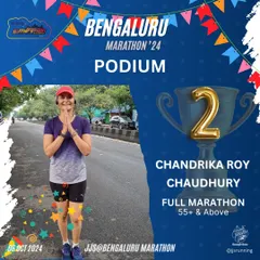 This is what pure determination looks like. I am incredibly proud of Chandrika Roy Chaudhary, who secured a podium finish in the 55+ age category. It proves that with structured training, age is truly just a number.