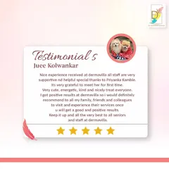A lovely testimonial from Juee, who highlights the supportive staff and the positive results she received. I'm so pleased she feels confident enough to recommend my clinic to her friends and family. That is the highest compliment.