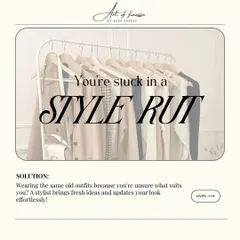 Sign #1: You're stuck in a style rut. If you find yourself wearing the same old outfits because you're unsure what else suits you, a stylist can bring in fresh ideas and update your look effortlessly.