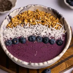 A three-quarter angle of the blueberry smoothie bowl. I always provide multiple angles to give clients a variety of choices for their marketing.