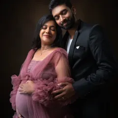Eyes closed, hearts full. This isn’t just a photo, it’s a timeless emotion, captured in a graceful frame that speaks of love, hope, and a brand new chapter.