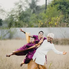 A fun, dynamic shot capturing the playful spirit of a Maharashtrian couple. I believe wedding photos should be full of life and reflect the couple's true personality.