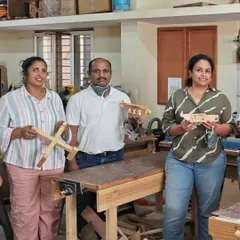 Another successful workshop weekend. This group made a variety of items, including wooden toy airplanes and a cross-lap joint planter stand.