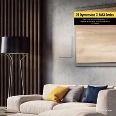 The Dymension CI In-wall Series from Definitive Technology offers limitless sound from a seamless design. This image shows how the speakers vanish into the wall, delivering powerful, room-filling audio that rivals traditional tower speakers.