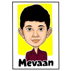 This is a colorful headshot caricature, perfect for a young person's birthday gift or a fun profile picture. The style is clean, with a focus on the facial features.