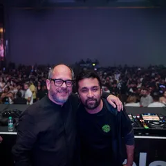 With the legend Oliver Huntemann in Kolkata. It was an amazing show, and I had the honor of playing after him.