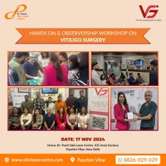 This collage captures moments from a hands-on workshop on vitiligo surgery held at my clinic. It was a day of learning, networking, and sharing the latest advancements in treatment strategies with fellow healthcare professionals.