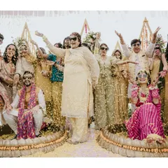 A Haldi ceremony filled with laughter and surrounded by friends and family. We focus on capturing the collective joy and the candid interactions that make these events so special.