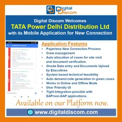 Digitize your customer onboarding with this Mobile Application for New Connections from Tata Power DDL. The app enables a completely paperless process, from onsite data entry and document uploads to auto-demand note generation, significantly reducing the cycle time for new connections.