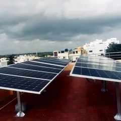Rain or shine, your solar panels will work just fine. This project in Adugodi shows our panels ready to generate power even under Bangalore's cloudy skies, ensuring consistent energy production.