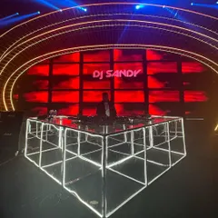 My setup can be tailored to any theme. For this high-tech Sangeet night in Vietnam, I performed from a custom-built LED console that became a centerpiece of the event's modern aesthetic.