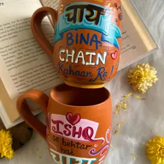 For all the chai lovers, these terracotta mugs feature quirky Hindi phrases like "Chai Bina Chain Kahaan Re" and "Ishq se behtar hai Chai."