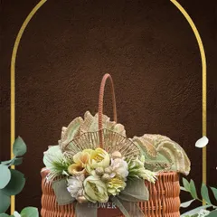 This multipurpose rattan style basket with a handle is another versatile option for your gifting needs. Here, it is decorated with a beautiful arrangement of fans and flowers, ready to be filled with goodies.