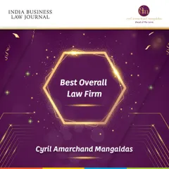 We are proud to be ranked as the 'Best Overall Law Firm' by India Business Law Journal. This recognition, alongside wins in 14 practice area categories, is a testament to the breadth and depth of our legal services.