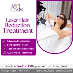We make achieving smooth skin simple and accessible. Our laser hair reduction treatments use advanced technology for long-lasting results, with customized plans and No-Cost EMI options to fit your needs.