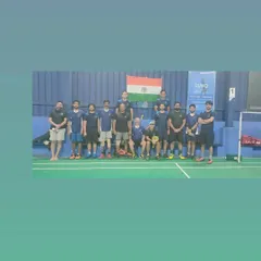 Our badminton community celebrating together. We welcome players from all over Bangalore to join us for a game.