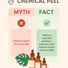 Let's bust a common myth. Chemical peels do not burn your skin. They are controlled exfoliation treatments that use safe, effective ingredients to safely improve skin texture and tone when performed by experts.