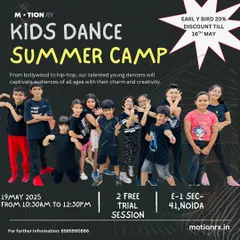 Our Kids Dance Summer Camp is here! We're offering a 20% early bird discount for our camp starting May 19th, covering Bollywood, Jazz, Hip-Hop, and more for ages 4-12.