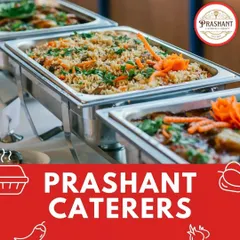 A well organized buffet line is key to a smooth event. Here, you can see my setup with stainless steel chafing dishes keeping the vegetable pulao and other main courses warm and ready for guests.