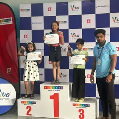 Another gold medal for our team! Congratulations to Naqiyah Jaorawala from Club Millennium for winning first place in Breaststroke in the Under-7 girls category at the Vibgyor competition.