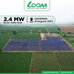 This aerial view shows a 2.4 MW utility-scale solar project I installed in Khargone, MP. I have the capability to transform large agricultural landholdings into powerful, clean energy generating plants that benefit the entire region.