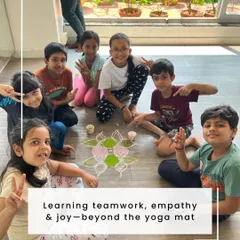 Beyond the mat, our little yogis learn teamwork, empathy, and joy. Activities like creating a group rangoli foster collaboration and a sense of community.