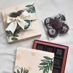 Making gifting easier with our mini hampers. This set includes a box of our artisanal truffles and a pack of double chocolate cookies, beautifully packaged and ready to go.
