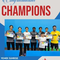A snapshot of our winners and runners-up from the Yonex Sunrise Raigad District Badminton Championship 2024, showcasing our strength across multiple categories.
