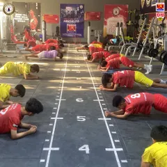Champions are built when no one is watching. The grind in the gym is just as important as the drills on the pitch. Here, our players learn that discipline is the foundation of greatness, holding a plank together as a team, building core strength and mental focus.