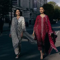 Strolling through crisp winter lanes in Mulmul Oon. This shot captures the essence of the collection, featuring two of my favorite kurta sets designed for warmth and style.