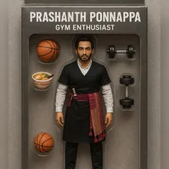 If I were an action figure, this is what you'd get. The package includes dumbbells, a basketball, and a bowl of ramen, which pretty much sums up my philosophy of balance.