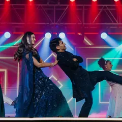 In your embrace, I’ve found my eternity. This playful, romantic moment captures the beautiful friendship and love between Raashi and Aayush during their sangeet performance.
